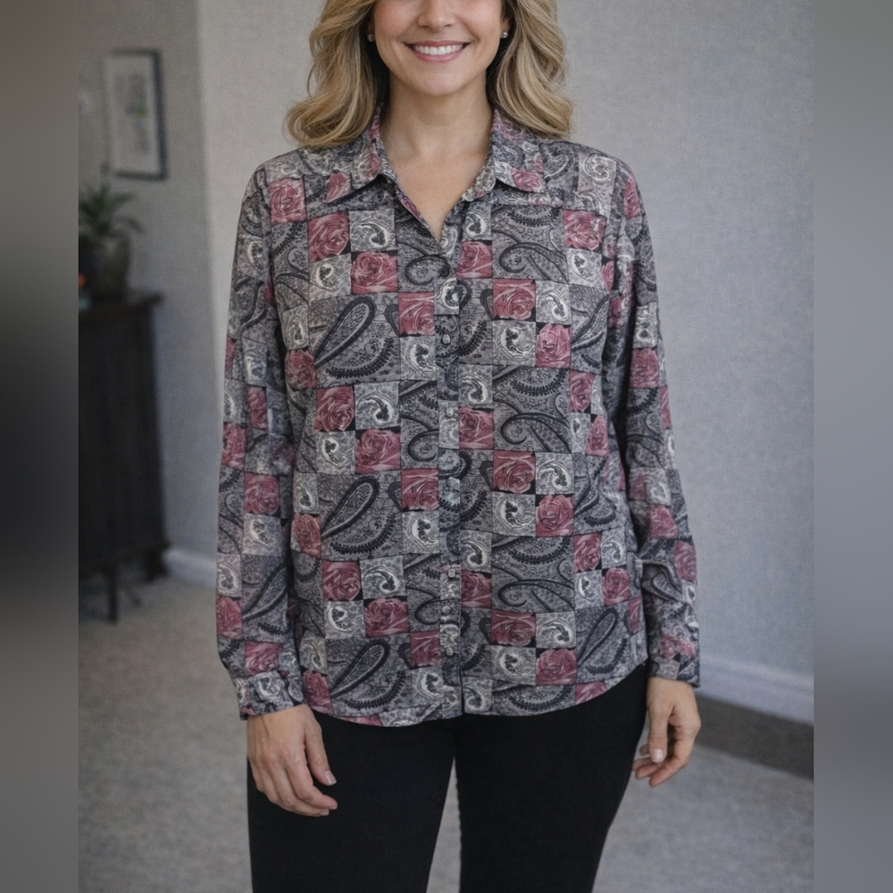 ⚘️ Paisley Button-Up Blouse ⚘️